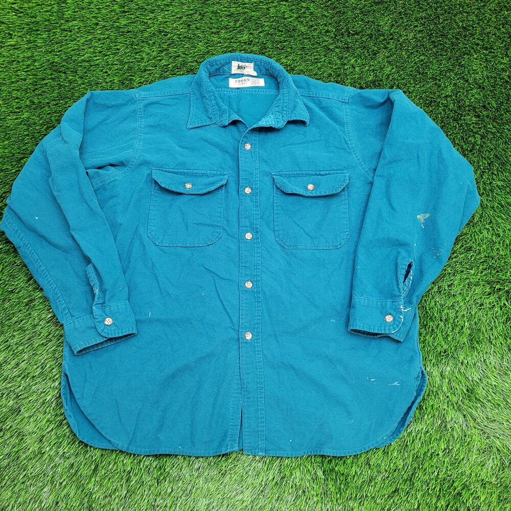 Vintage 80s Western Chamois Button Shirt 2XL 26x31 USA